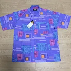 新品　ウィルソン 半袖シャツ パープル L メンズ 総柄　ゴルフ　テニス