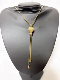 ゴールド ボール型ペンダント ロングネックレス