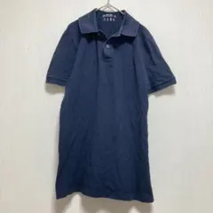 【アバクロンビー＆フィッチ】半袖 ポロシャツ ネイビー 綿混 メンズ M 薄手