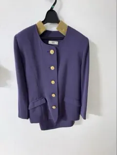 【美品】パープル系ネイビーセレモニースーツ9号　セットアップ