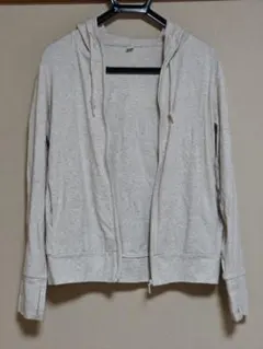 【UNIQLO】UVカットフルジップパーカー 241-403643 杢ベージュのサムネイル