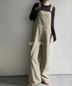ap retro アプレトロ サロペット オーバーオール デニム ベージュ