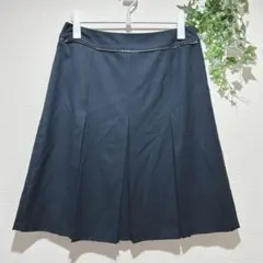 【アリスバーリー】プリーツひざ下丈スカート　Lサイズ　ネイビー　東京スタイル