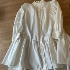 SNIDEL フリル付きホワイトワンピース