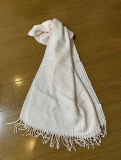 淡いピンク チェック柄 ストール