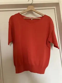 GLOBAL WORK オレンジ 半袖ニット M