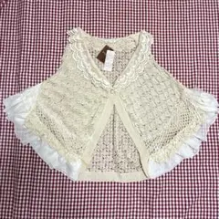 新品タグ付き　axesfemmアクシーズ　キナリ　 レース衿ドルマンカーディガン