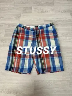 STUSSY ステューシー チェック ハーフパンツ 34のサムネイル