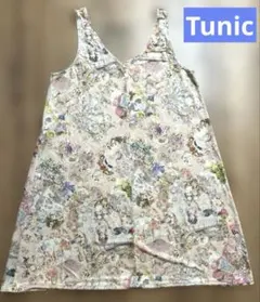 TUNIC 鴨居羊子　花柄　Ａラインスリップ　ワンピース　ルームウェア　日本製