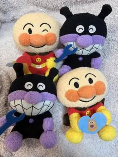 【新品未使用】アンパンマン　ころふわぬいぐるみ　ばいきんまん　4体セット