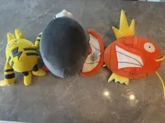 タグ付き　ポケモン　ぬいぐるみ　コイキング　エレキット　ナマコブシ　まとめのサムネイル