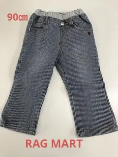 RAG MART デニムハーフパンツ 90㎝ ストライプ