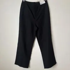 ユニクロ リネンブレンドリラックスストレートパンツワイドパンツ XL ブラックのサムネイル