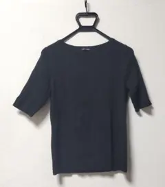 トトロ様専用　GU　黒 半袖 Tシャツ リブ編み スリット入り