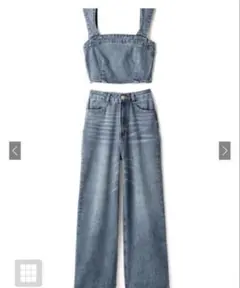 GRL ビスチェXワイドパンツデニムセットアップ