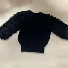 黒 花モチーフ ニット
