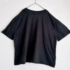 トップス【XL】コットン混 トップス 大きいサイズ 黒 Tシャツ ブラック