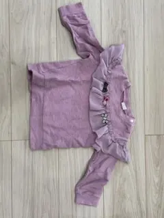 SIMPLE FREE 紫色 フリル付き長袖カットソー 95