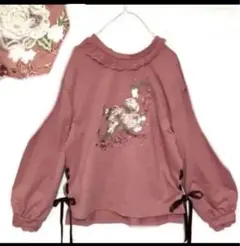 極美品　アクシーズファム　トップス　プルオーバー　花柄　刺繍　カットソー　y2k