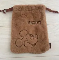 ミッキー フワフワ 巾着 ポーチ ディズニー