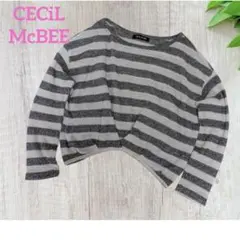 美品CECiL McBEE クロップド丈 サマーニットセーター M ストライプ