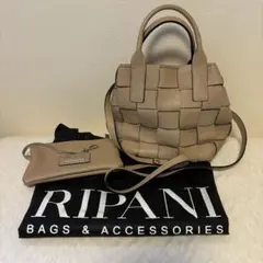 RIPANI メッシュハンドバッグ　ベージュ　牛革のサムネイル