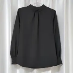 【新品】スタンドネックブラウス ブラック
