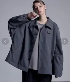 loose ドレープ オーバードルマンショートステンカラーブルゾン