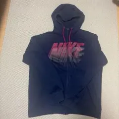 NIKE ジップアップパーカー ネイビー グラデーションロゴ