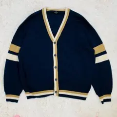 MONO-MART/ニットカーディガン/M/Vネック 洗える ネイビー