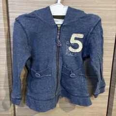 ネイビー フード付き パーカー　90cm