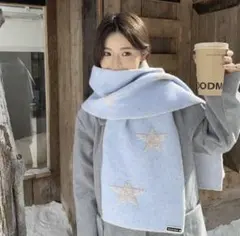SHEIN 星柄マフラー　ベビーブルーのサムネイル