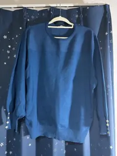 DRESKIP青い長袖ニット