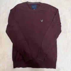 AMERICAN EAGLE /長袖薄手ニット/エンジのサムネイル