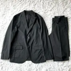 美品 ユニクロ 感動ジャケット パンツ セットアップ スーツ ブラック 95