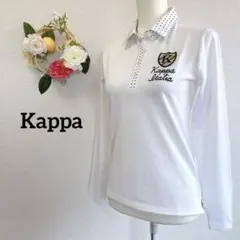 ☆美品☆カッパ ポロシャツ 長袖 速乾ドライ 日除け ゴルフ かわいい 白 M