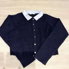 ナイスクラップ　2026 福袋　ニット　カーディガン　ネイビー　重ね着風