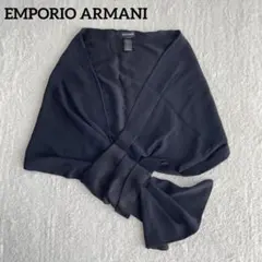 EMPORIO ARMANI アルマーニ イタリア製 光沢 ショール ボレロ 黒のサムネイル