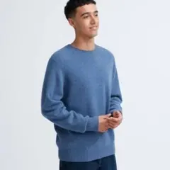 UNIQLOブルークルーネック ニットセーター