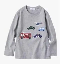 新品未使用　ファミリア　グレー 車刺繍 長袖Tシャツ