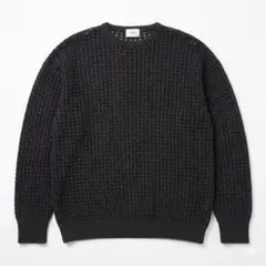 フーズフーギャラリー 透かし編みビッグニット メッシュニット 黒 指穴付 春のサムネイル