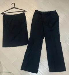 nline リクルート　パンツ スカート　セット ブラック　洋服の青山