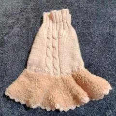 ペット用ニットドレス フリル付き4号