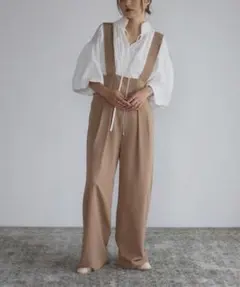 Bonjour Sagan ハイウエストサロペットパンツ