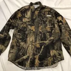 ヴィンテージコロンビアPFGリアルツリーカモフィッシングシャツ程度良S