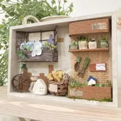 ミニチュア ガーデン エコクラフト 樹脂粘土 多肉植物 お花屋さん