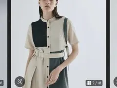 試着のみ ユナイテッドトウキョウ メッシュレイヤードシャツワンピース