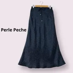 Perle Peche Wジャガード　ドット　ナロー　スカート　定価23100円