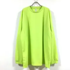 新品 スーパー ビッグ ドライ 長袖 Tシャツ 無地 メンズ 5Lライトグリーン