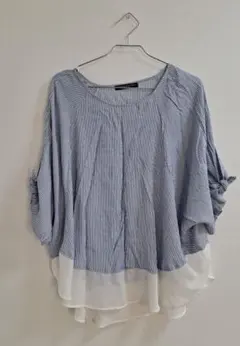 HONEYSUCKLE ROSE ストライプ 五分袖ブラウス M